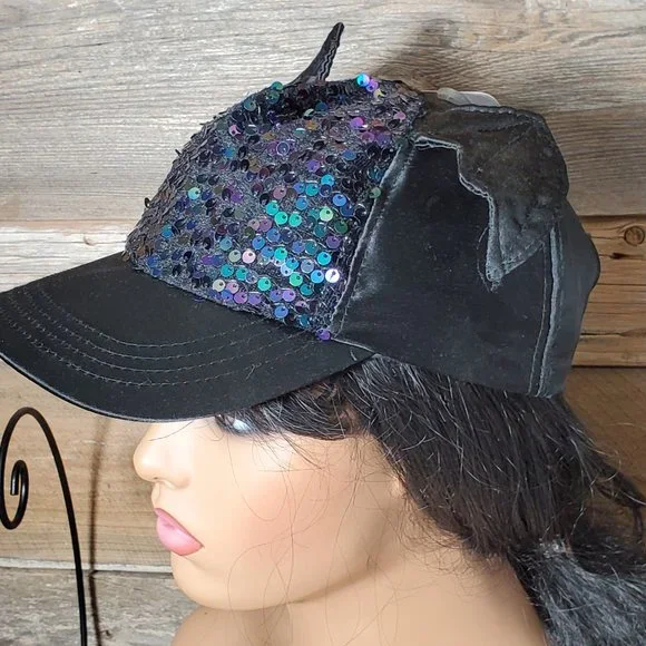 Claire's Sequin Baseball Cap with Bat Wings - NWT - Picture 2 of 7
